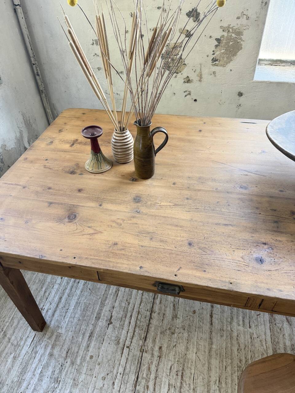 Table de ferme XL 220 cm pin 1950