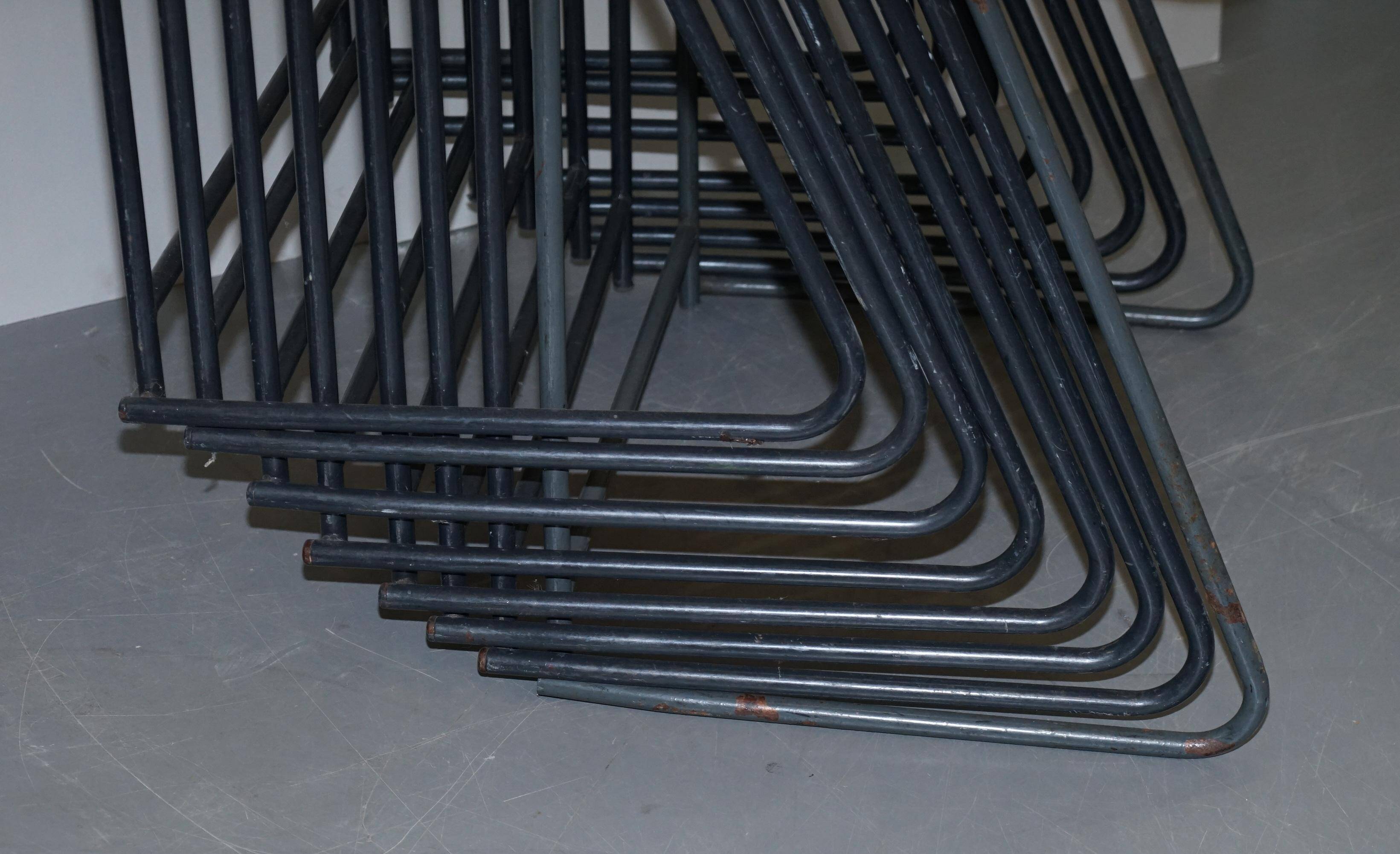 Stackable British military office table in stainless steel