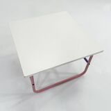 Pink and purple tubular coffee table, 1980