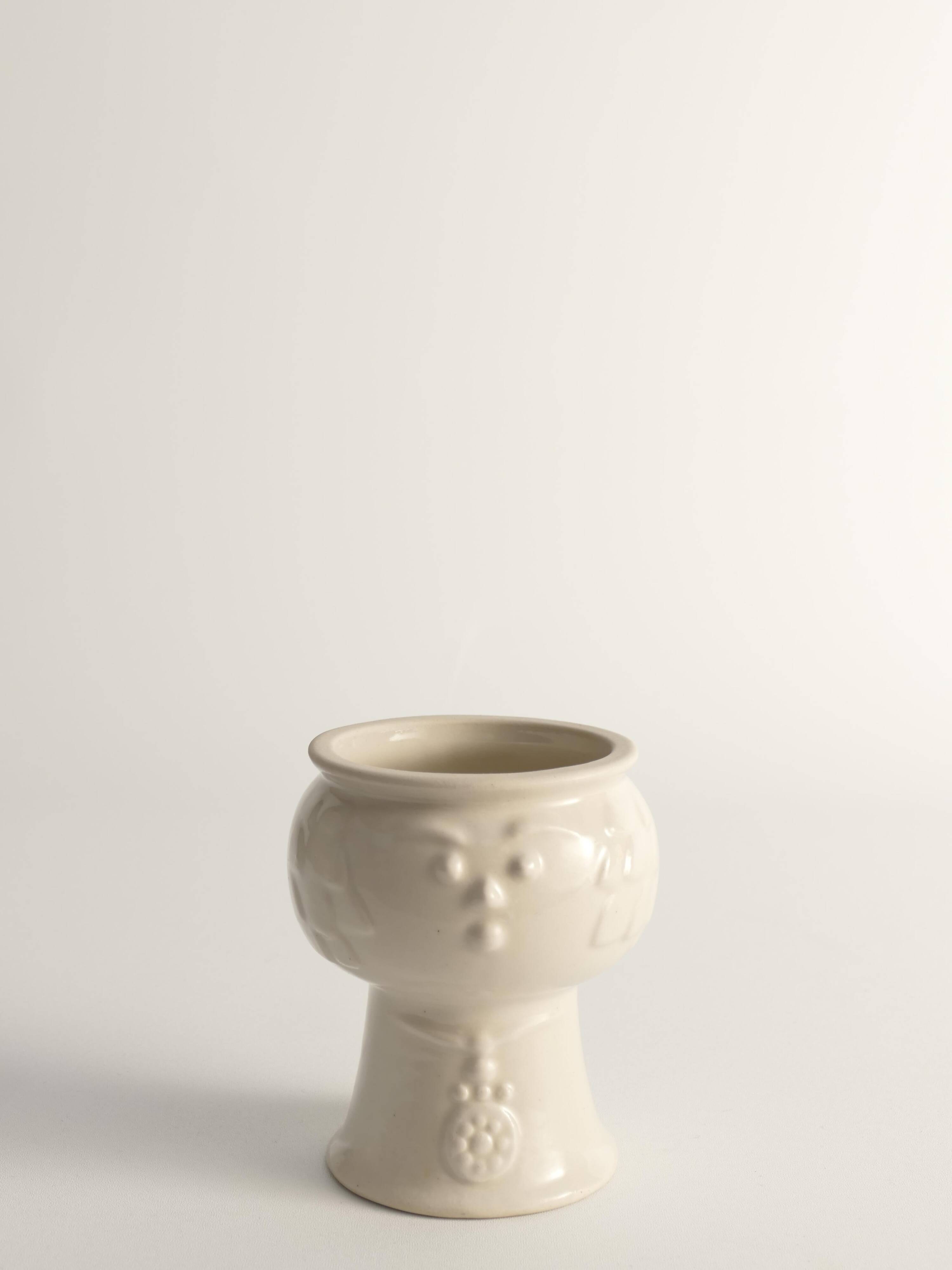 Scandinavian Modern White Porcelaine Face Vase by  Ancher Iversen, aida, Denmark