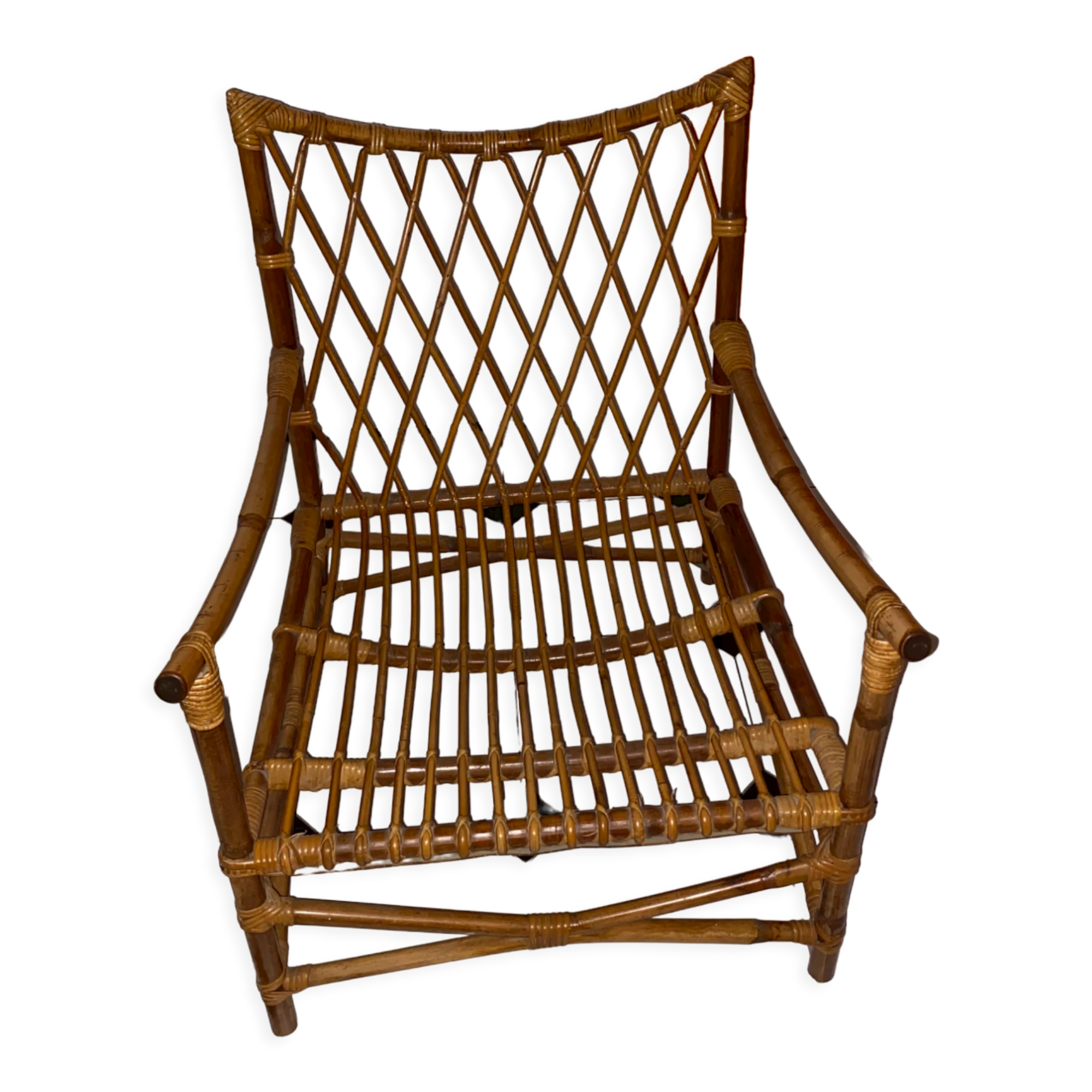 Paire de fauteuils en rotin vintage