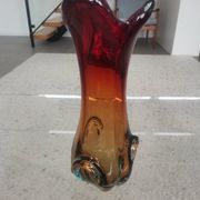 Vintage Murano Style Sommerso Glass Vase – Hand Blown Italian Art Glas