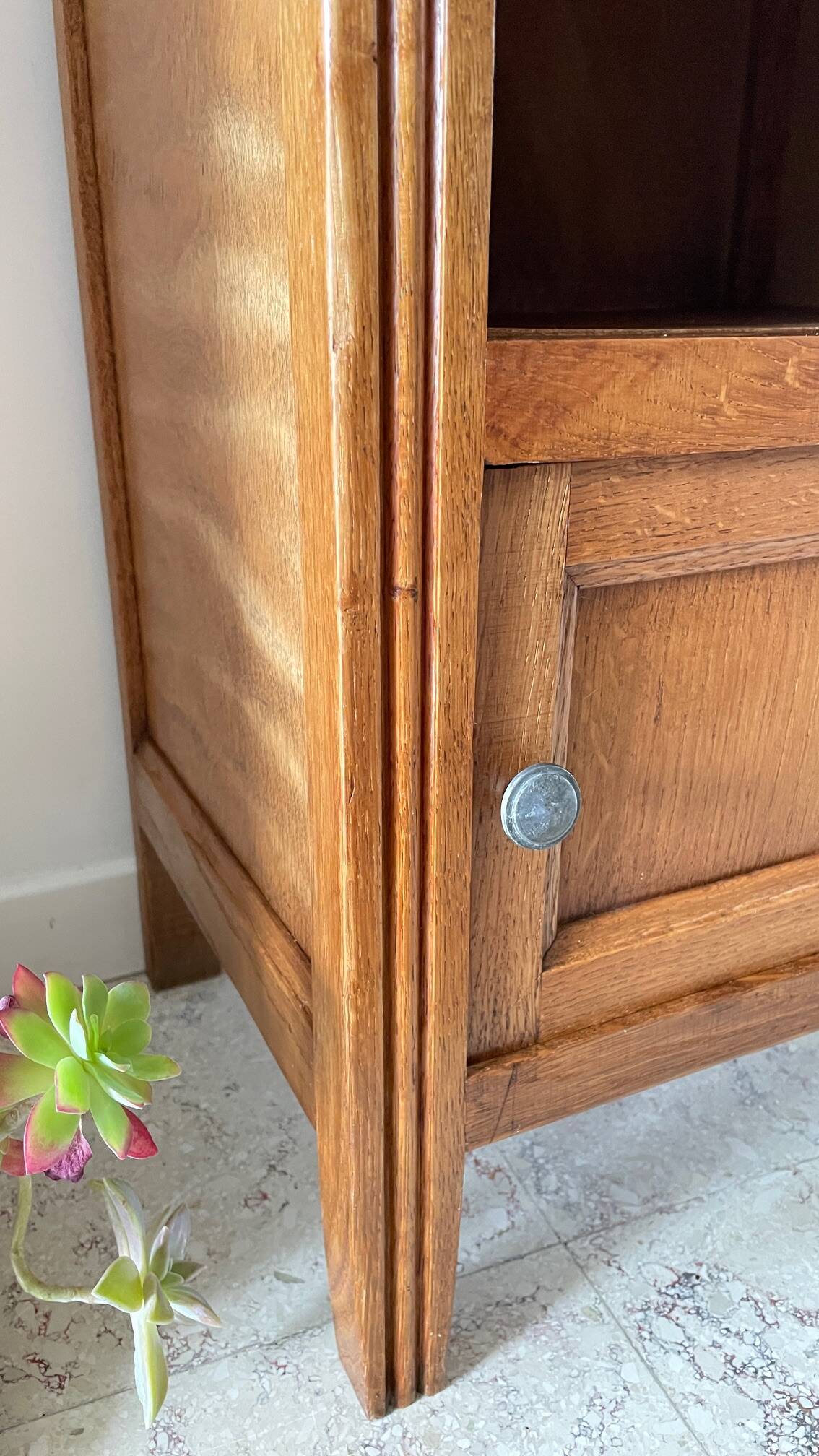 Cube bedside table in oak 1950s