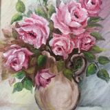 Framed canvas painting