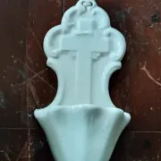 Vintage ceramic holy water font