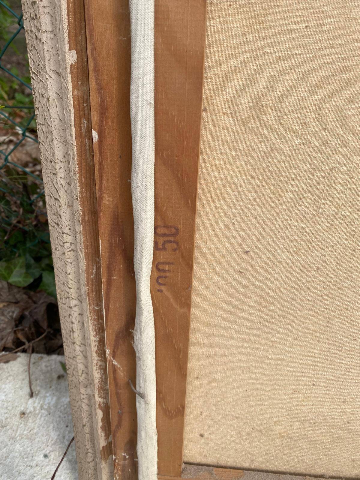 Oil painting on canvas, mount and lake, signed Huet 100x50