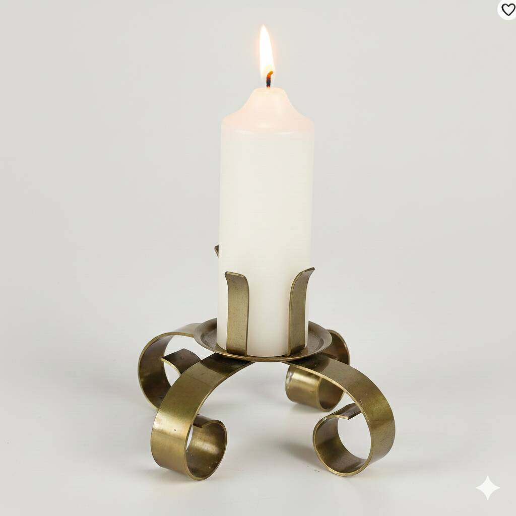 Ystad Metall brass candlestick – Sweden, 1960s