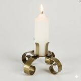 Ystad Metall brass candlestick – Sweden, 1960s