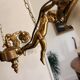 Golden bronze lustre with musical cherubs in vintage Louis XV style - lighting