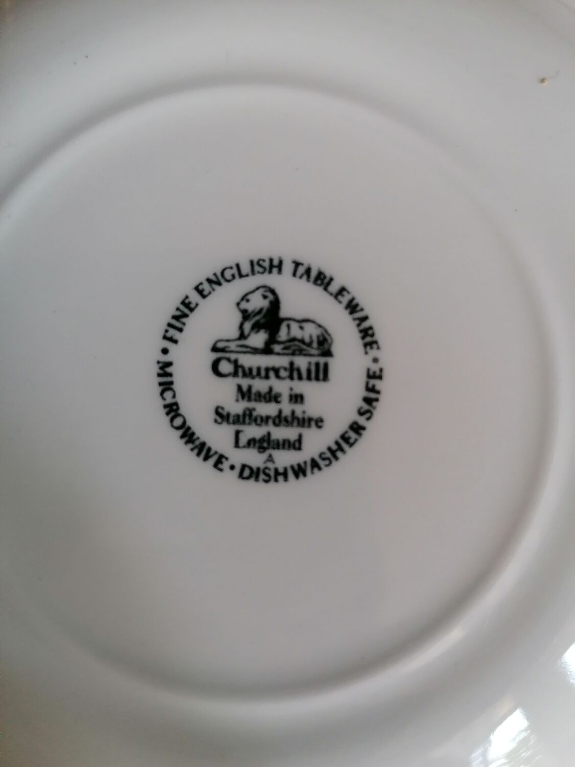 5 hollow plates blue and white churchill staffordshire England