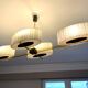 Large vintage 4-arm pendant light by Maison Arlus, designed in the 1950s-60s
