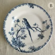 Gien "Provençal" - Set of 3 flat plates Ø 23 cm swallows