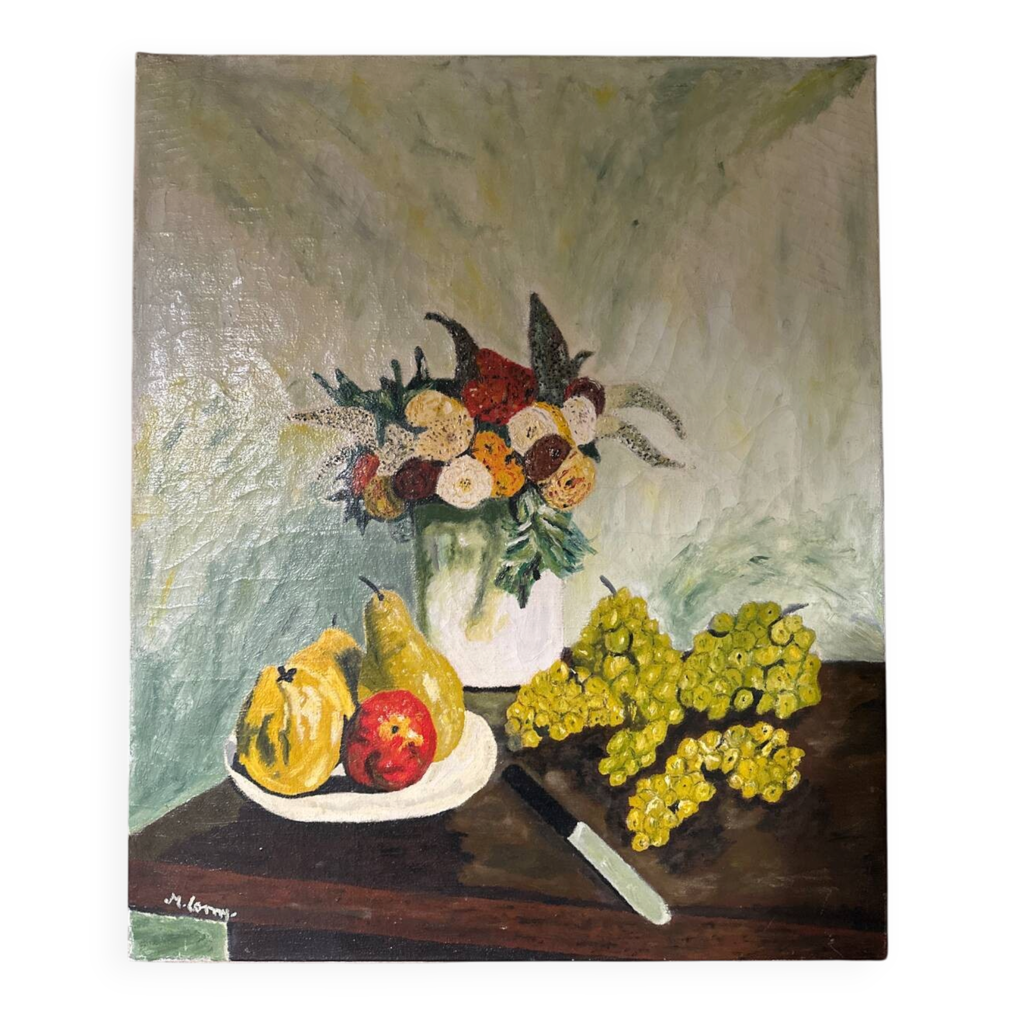 Charming Vintage Oil on Canvas – Still Life