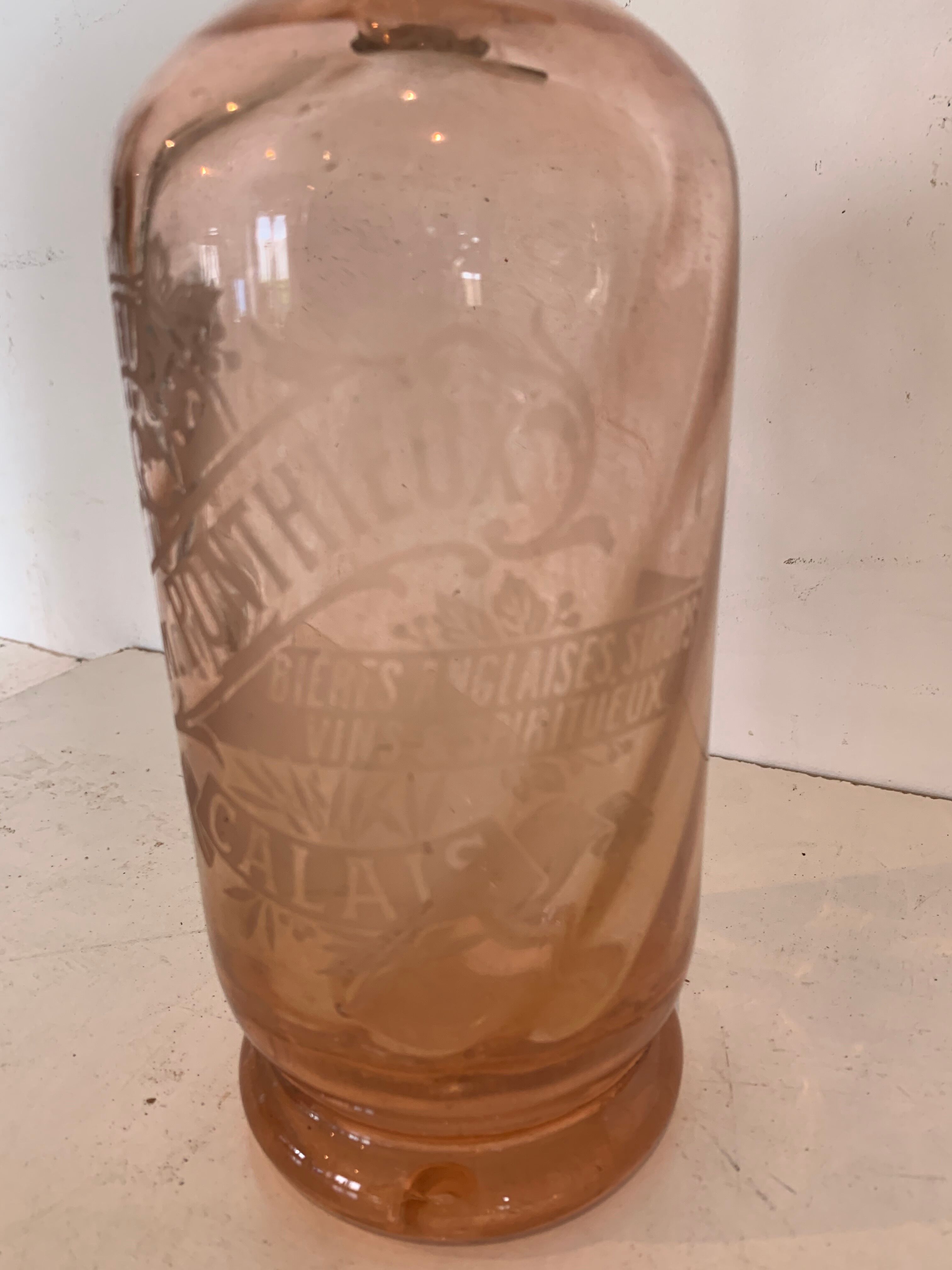 Water siphon bottle from Seltz maison pontieux in calais 20th century