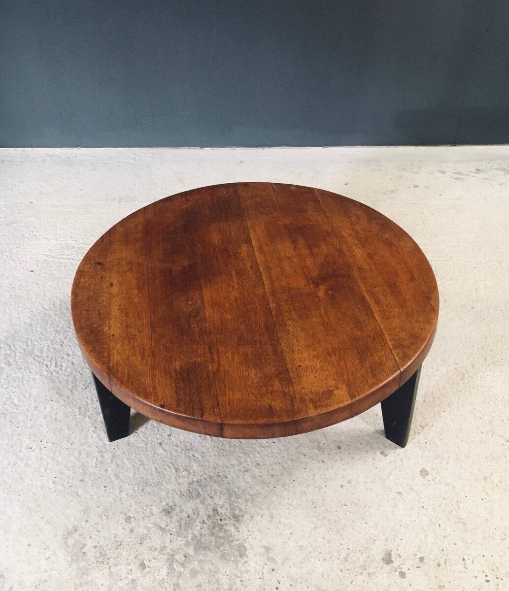 Mid-Century Industrial Tripod Coffee Table, France, 1950s