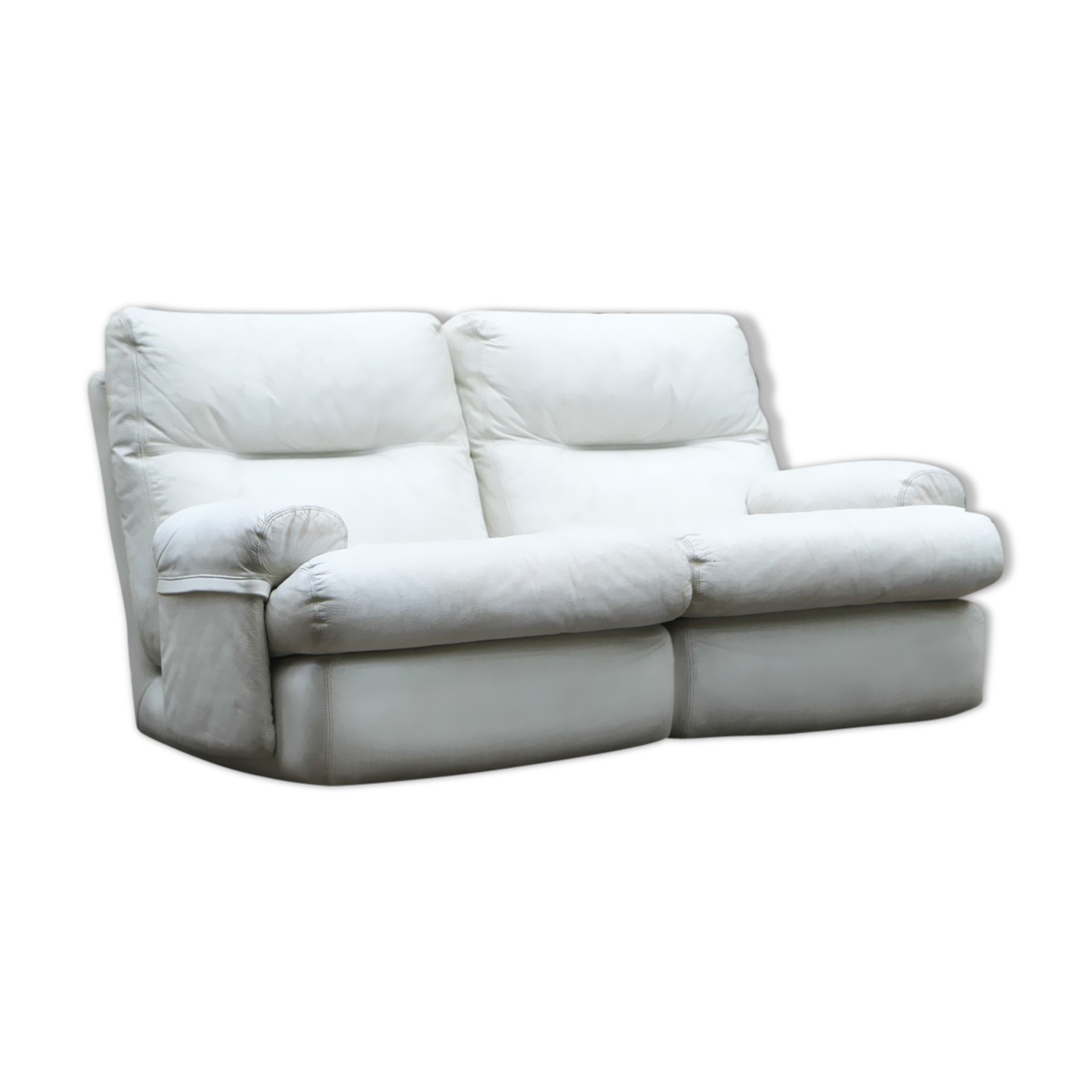 Ligne Roset white leather sofa