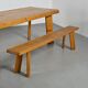 Table et bancs en mélèze par Christian Durupt, vers 1960