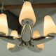 Rare Nickel-Plated Chandelier by Drukov, 1940s