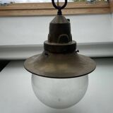 Lampe suspendue vintage en laiton lourd