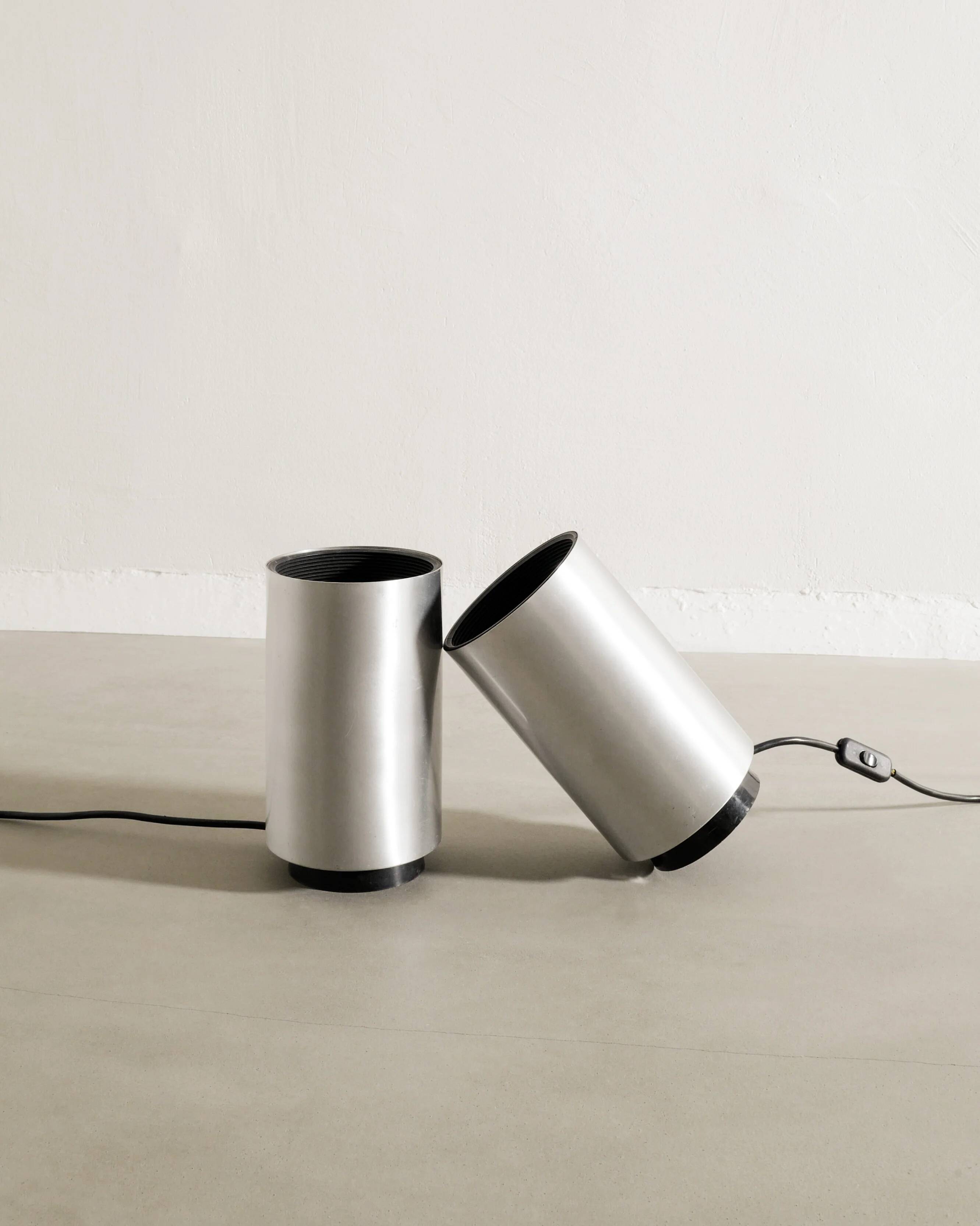 Paire de lampadaires cylindriques français vintage de Concord, années 1970