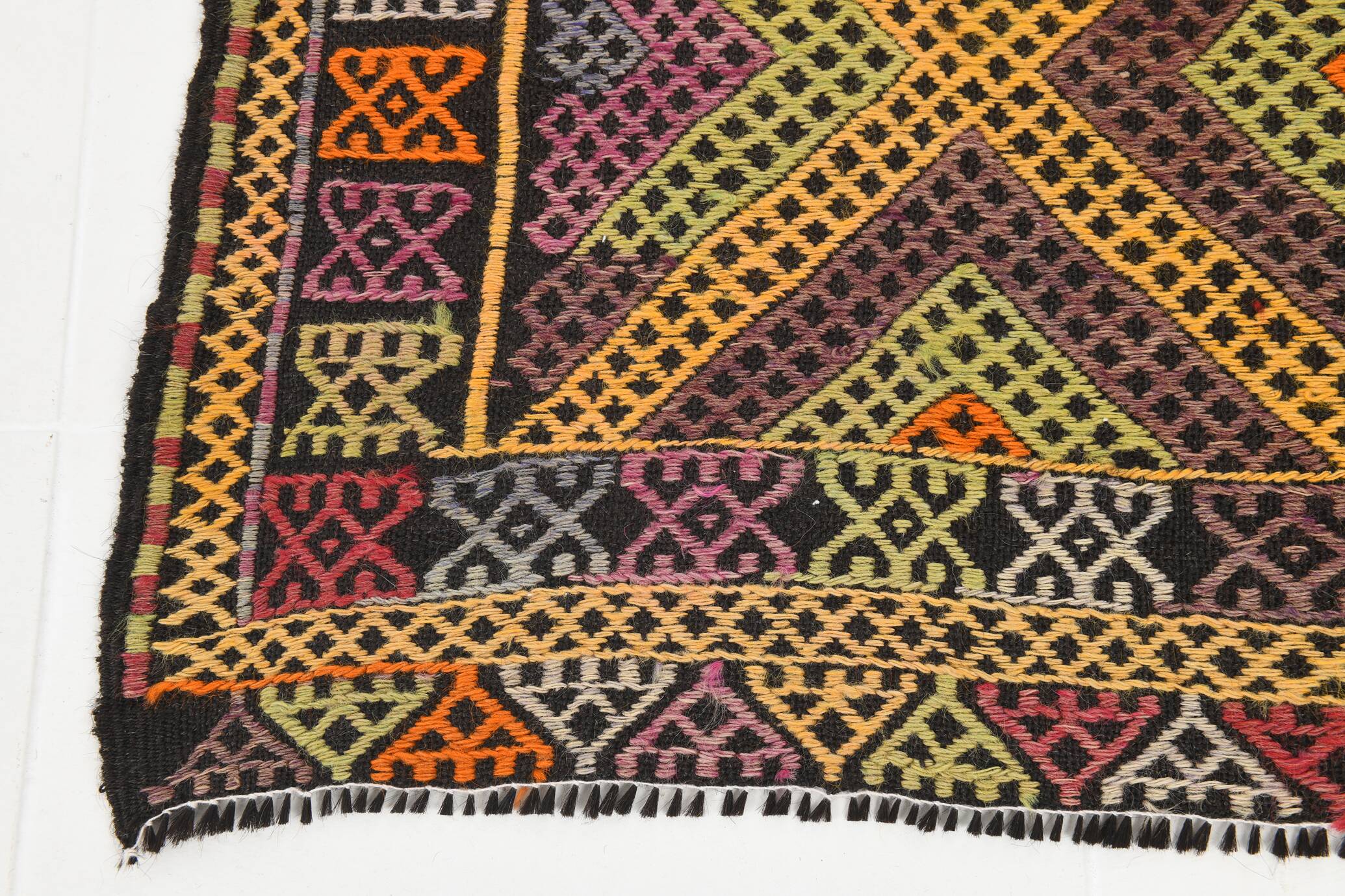 5x8 Yellow & Red Handmade Kilim Rug, 150x247Cm