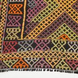 5x8 Yellow & Red Handmade Kilim Rug, 150x247Cm