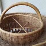 Wicker bottle holder basket