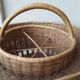 Panier porte-bouteille en osier