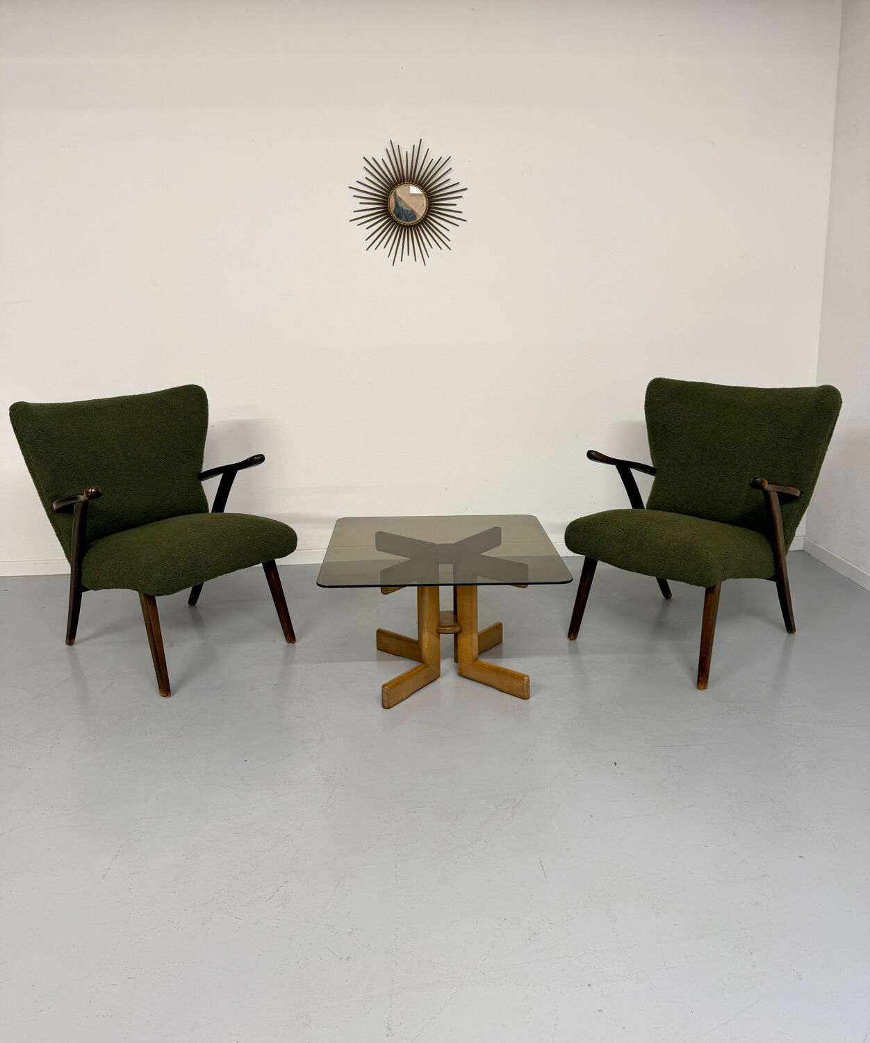 Set of 2 wing chairs in Scandinavian design from the 1960s.