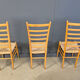 Set of 6 beech wood Italian ladder back chairs, 1970s