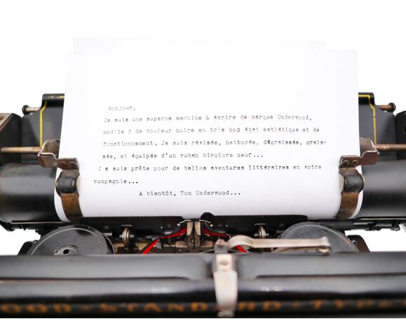 Machine à écrire underwood 5 révisée ruban neuf noir 1927
