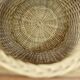 Vintage Mid-Century Danish Modern Teak Thread Side Table with Wicker Basket
