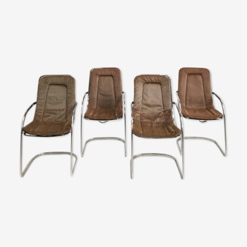 Set of 4 armchairs Cidue, 1970