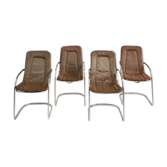 Set of 4 armchairs Cidue, 1970
