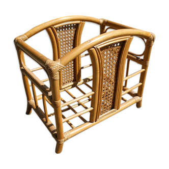 Bamboo rattan magazine holder