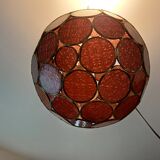 Vintage Round and Colored Glass Pendant Light