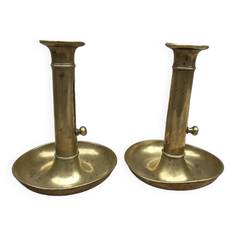 Pair of 19th century push candlesticks