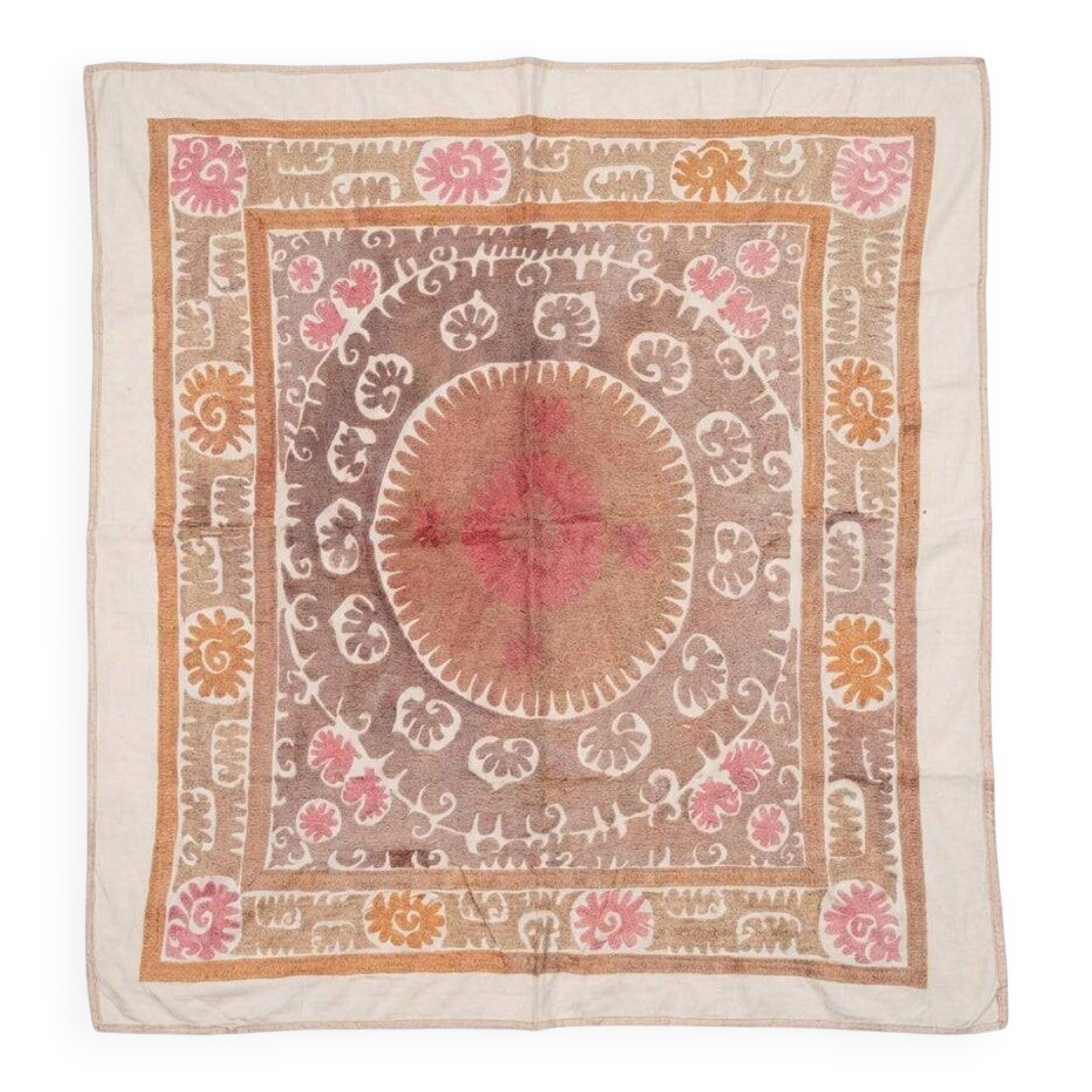 Vintage hand-embroidered tablecloth 140x147 cm