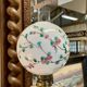Napoleon III lamp in white opaline and painted with floral decoration - late 19th century