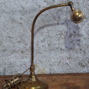 Art Nouveau desk lamp, solid brass with articulated arm – Belle Époque