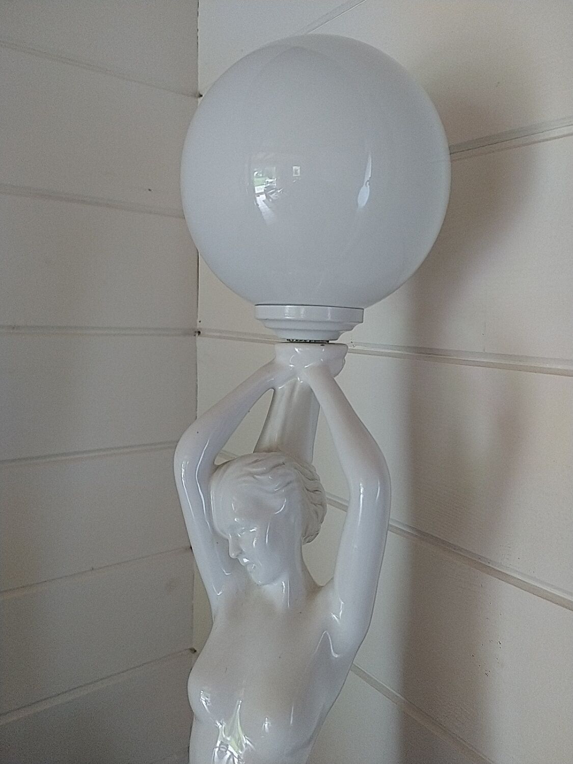 1970s lamp. Nude Art Deco style. 67cm.
