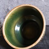 Ceramic pot cover with vintage scarifications 50s