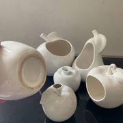 Set of 6 vintage ceramic fruit vases/cachepots