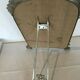 Louis XV style table mirror silver bronze frame floral painting 24x39cm