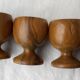 6 wooden egg cups