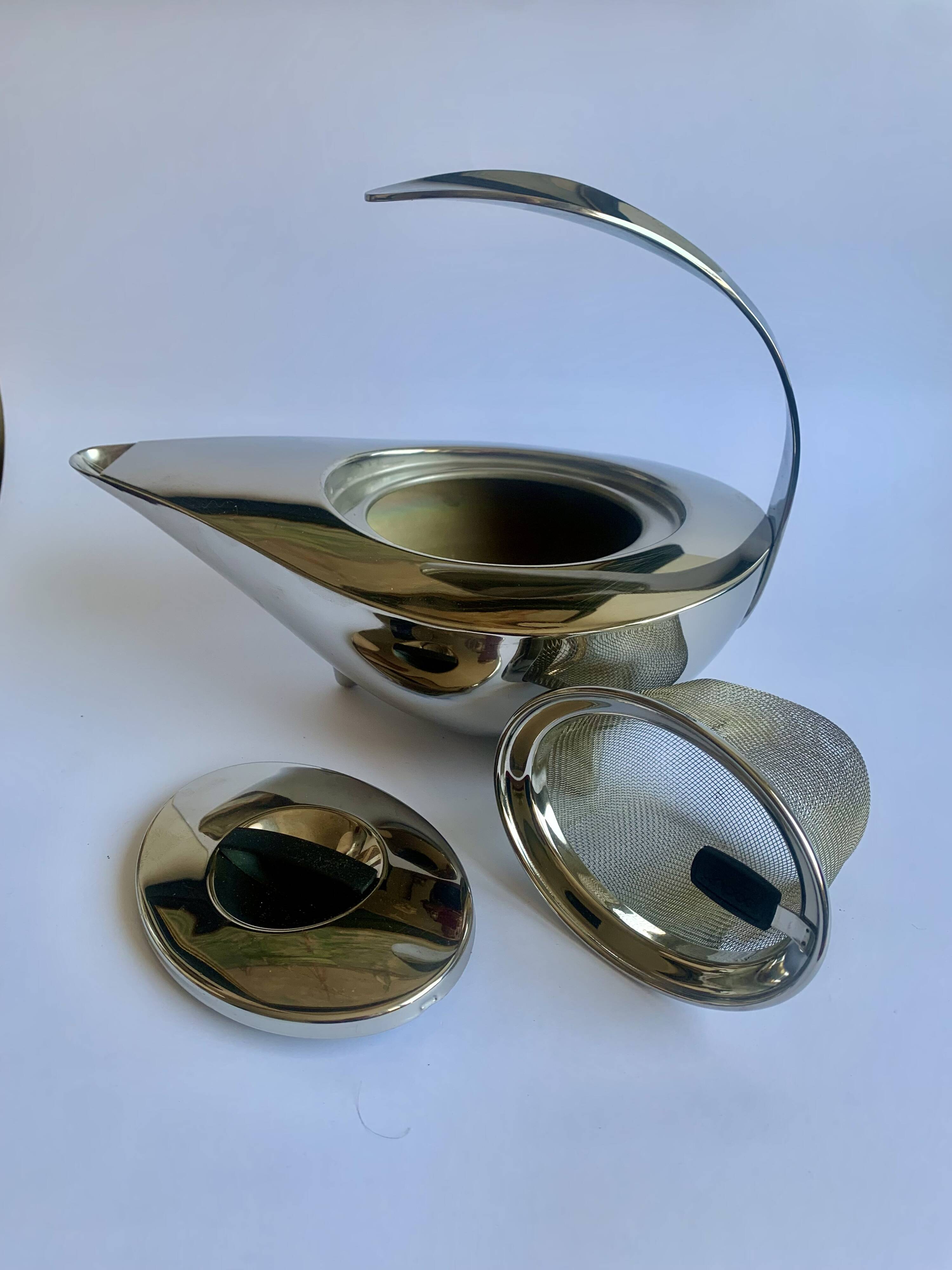 Stainless Steel “Aladdin” Design Teapot by Carsten Jørgensen, 1990s