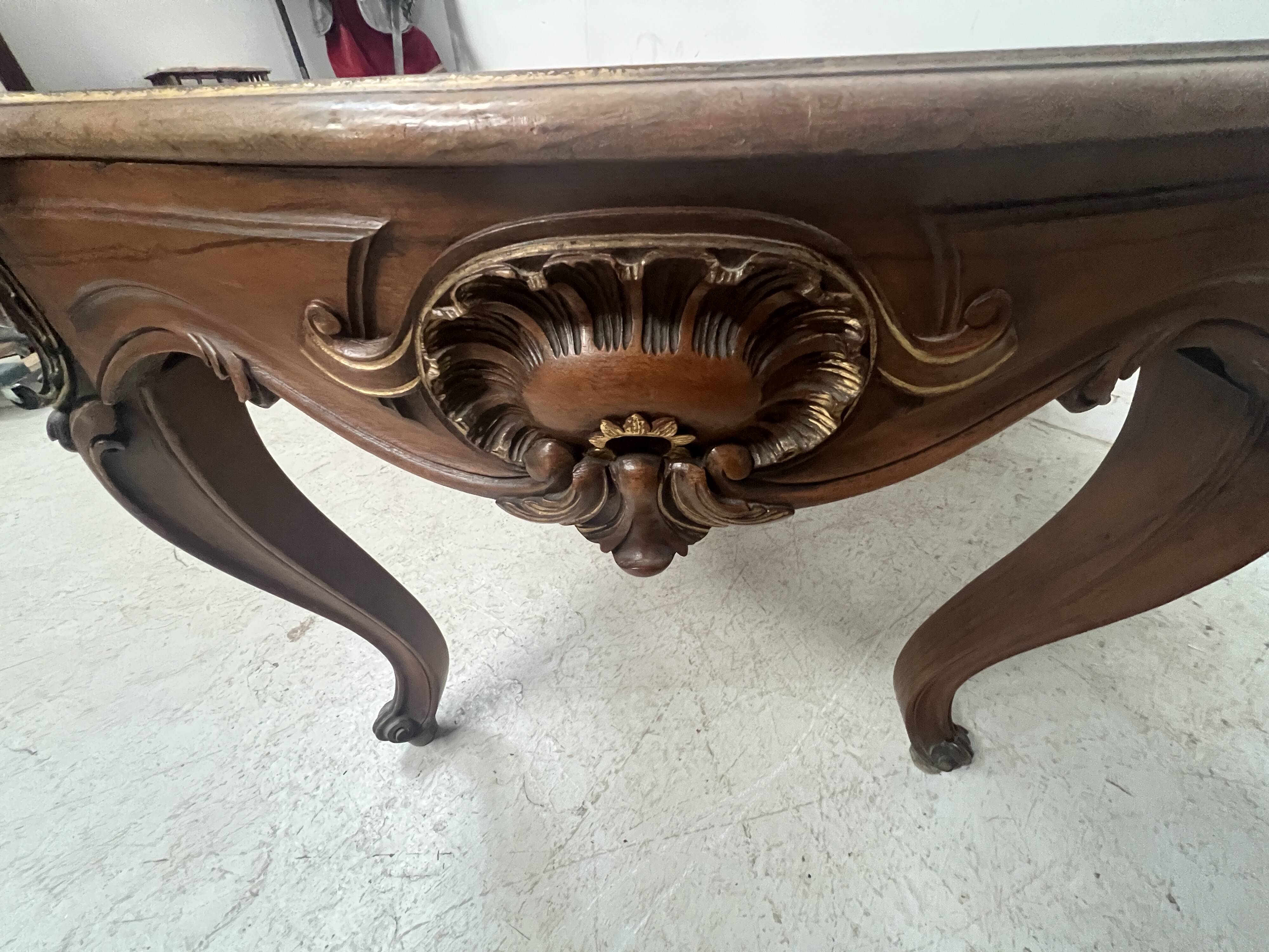 Louis XV style desk in solid walnut, 19th century