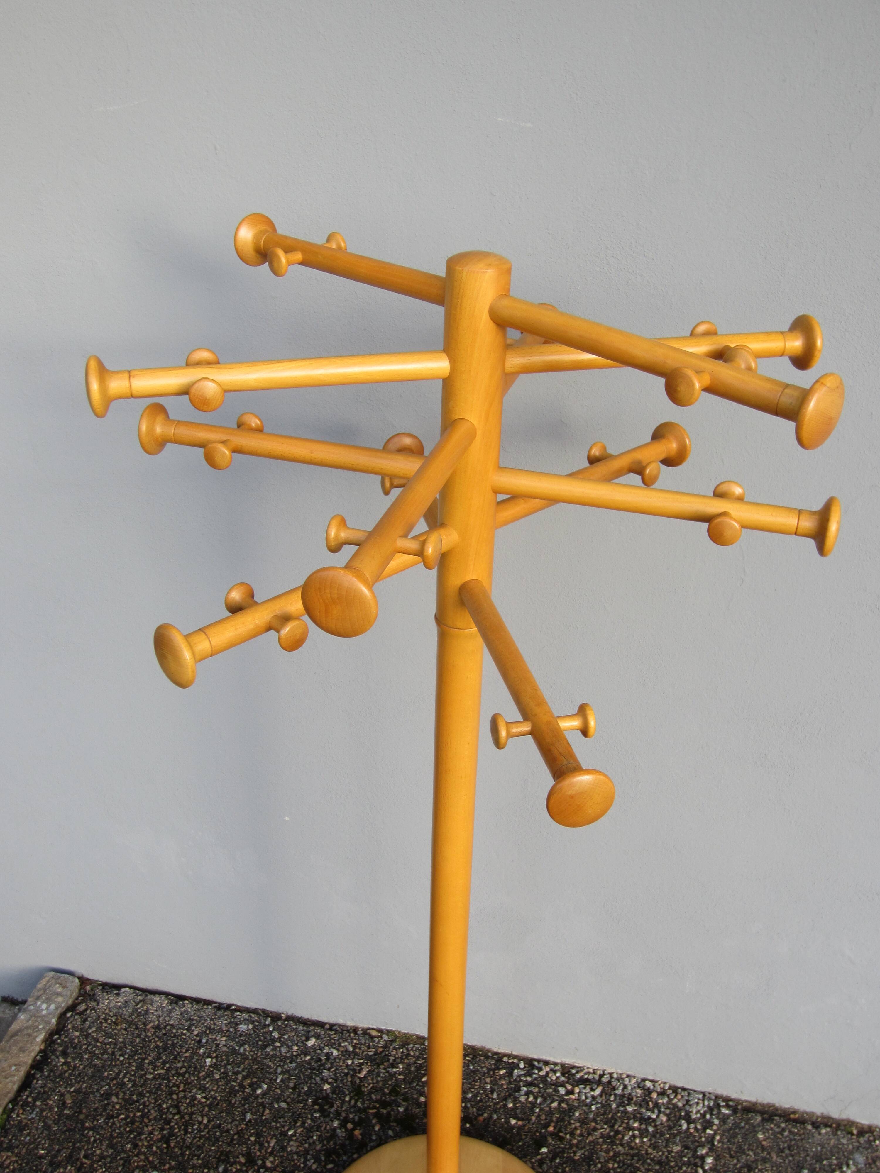 Scandinavian wooden coat rack by Nanna Ditzel