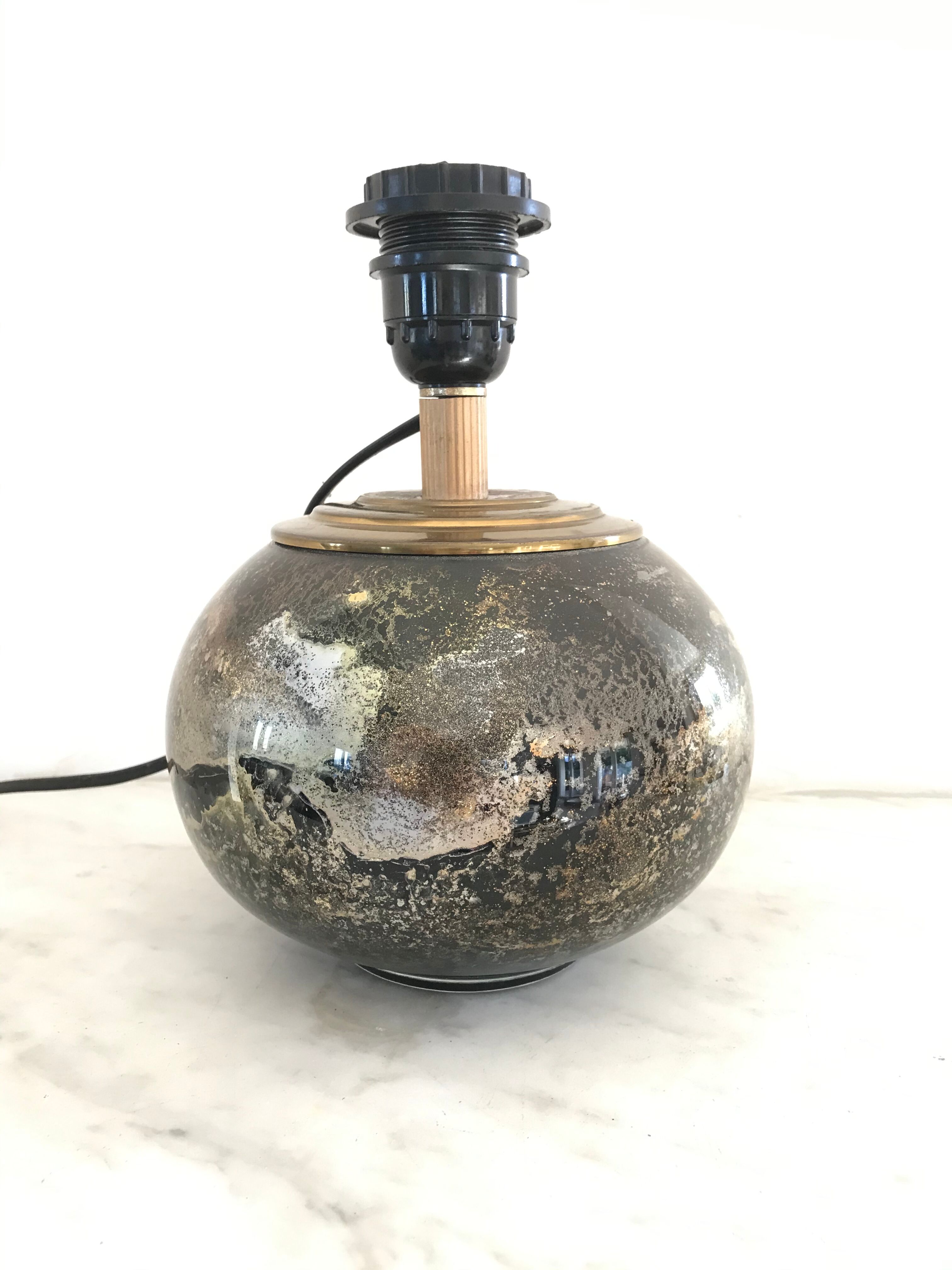 80s glazing glass ball lamp foot