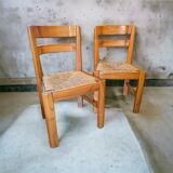 Pair of straw chairs